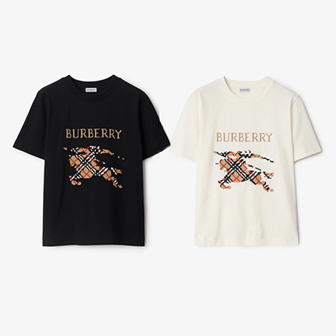 burberry cross-stitch check ekd embroidery cotton t-shirt